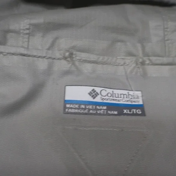 Columbia PFG Jacket Mens XL White Tamiami Hurricane Rain Full Zip Light Outdoor - Picture 9 of 16